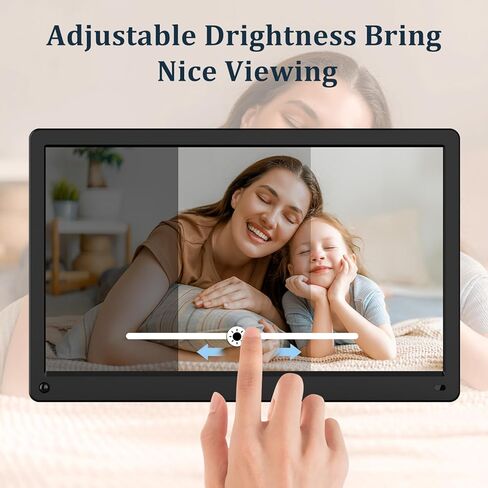 Atatat Digital Photo Frame with 1920x1080 IPS Screen, Digital Picture Frame Support Adjustable Brightness,Photo Deletion,1080P Video,Music,Slideshow,Remote,16:9 Widescreen- P800 in Kuwait