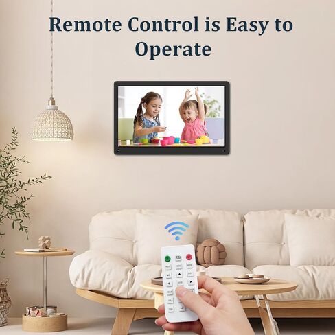 Atatat Digital Photo Frame with 1920x1080 IPS Screen, Digital Picture Frame Support Adjustable Brightness,Photo Deletion,1080P Video,Music,Slideshow,Remote,16:9 Widescreen- P800 in Kuwait