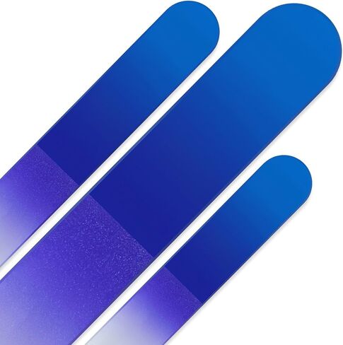 Glass Nail File - Mont Bleu Premium Set of 3 Crystal Nail Files in Pouch - Handmade Gifts - Best Glass Nail Files for Natural Nails - Washable Double Sided Nail File - Etched Nail Files in Kuwait