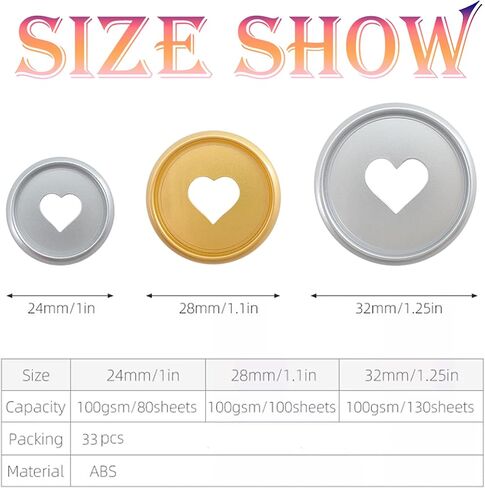 33pcs Expansion Discbound Notebook System Heart Plastic Discs Book Binding Disc Binder Rings Planner Accessories(Gold,1inch/24mm,33 Pieces) in Kuwait