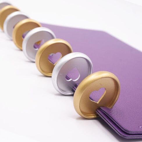 33pcs Expansion Discbound Notebook System Heart Plastic Discs Book Binding Disc Binder Rings Planner Accessories(Gold,1inch/24mm,33 Pieces) in Kuwait