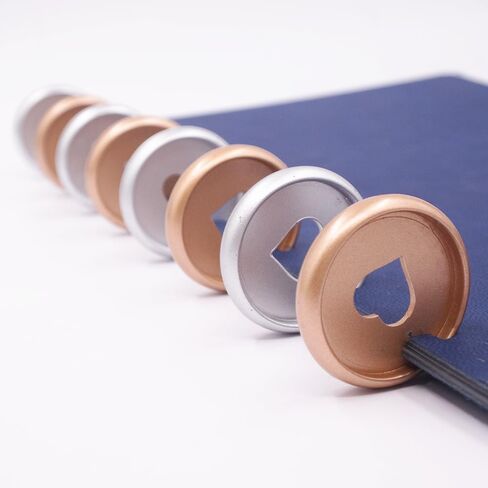33pcs Expansion Discbound Notebook System Heart Plastic Discs Book Binding Disc Binder Rings Planner Accessories(Gold,1inch/24mm,33 Pieces) in Saudi Arabia