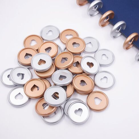 33pcs Expansion Discbound Notebook System Heart Plastic Discs Book Binding Disc Binder Rings Planner Accessories(Gold,1inch/24mm,33 Pieces) in Saudi Arabia