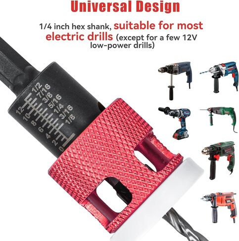 15 Pcs Countersink Drill Bit Set with Low Friction Depth Stop, HSS M2 Bits Tapered Head1/8 9/64" 5/32" Drill+3/8" 82° Counter-Bore,11/64" 3/16" Drill+ 1/2" 82° Counter Bore,1/4" Hex Shank(Blue) in Kuwait