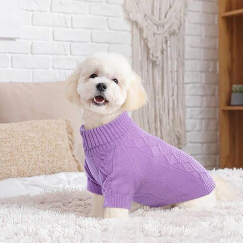 Kuoser Large Dog Sweater, Christmas Thanksgiving Dog Sweaters for Medium and Large Dogs, Turtleneck Warm Girl Dog Sweater, Dog Knitswear Winter Dog Clothes for Bulldog, Shiba Inu, French Bulldog in Saudi Arabia
