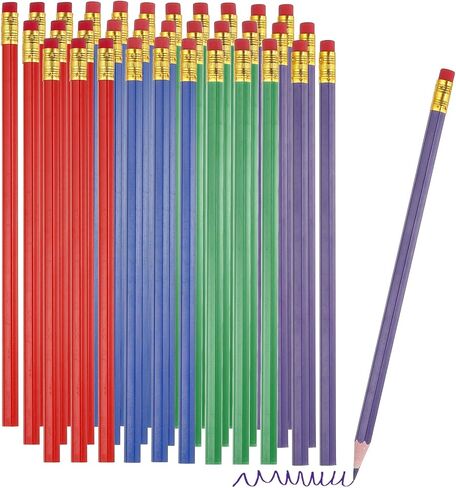 PATIKIL Erasable Colored Pencils, 48 Pcs Oil Color Pencils with Erasers Hexagonal Rod Wooden Colored Pencils for Tests Marking Grading Art Painting, Green in Saudi Arabia