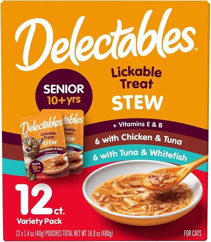 Hartz Delectables Stew Senior Cat Treat Variety Pack, 12 Count in Saudi Arabia