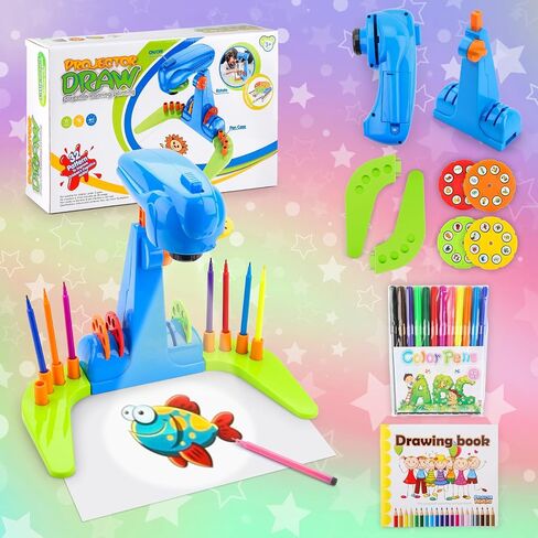 Kids Drawing Projector, Tracing and Drawing Projector Toys,Kids Smart Projector with 32cartoon patters and 12color Brushes for Children Learn to Draw and Sketch (Purple) in Saudi Arabia
