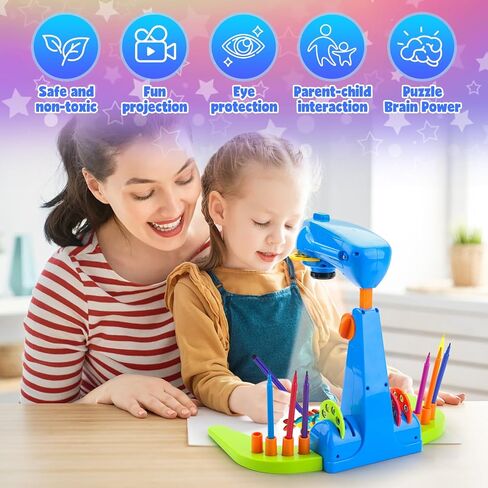 Kids Drawing Projector, Tracing and Drawing Projector Toys,Kids Smart Projector with 32cartoon patters and 12color Brushes for Children Learn to Draw and Sketch (Purple) in Saudi Arabia