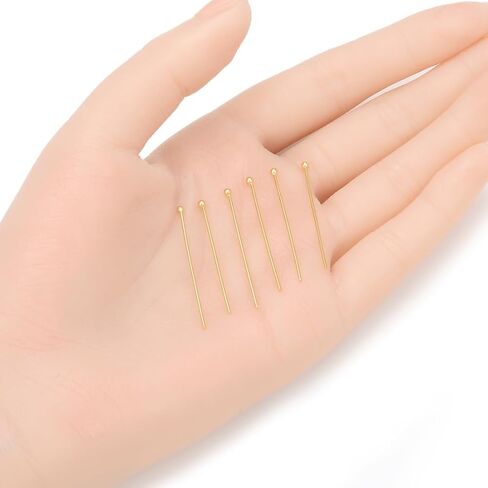 50pcs Adabele Tarnish Resistant 50mm (2 Inch) Gold Ball Head Pins Headpin (Wire 0.8mm/20 Gauge) for Beading Craft Jewelry Making BF67-50 in Saudi Arabia