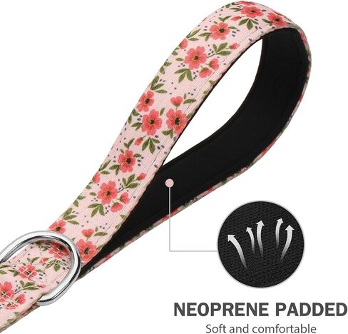 Hikiko Cute Girl Double Handle Dog Leash 6 Foot Padded Traffic Handles for Walking Training (Purple Floral, 6ft) in Saudi Arabia