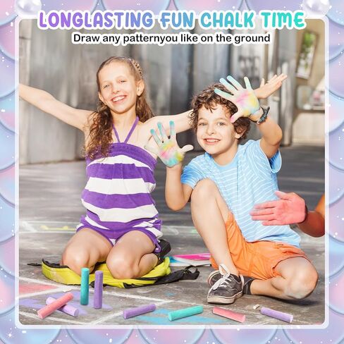 120 Pcs Sidewalk Chalks Set in 30 Count 4 Colors Non Toxic Jumbo Chalk for Party Gift Outdoor Art Play Painting(Red, Yellow, Blue, Fruit Green,Classic) in Kuwait