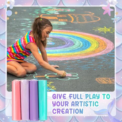 120 Pcs Sidewalk Chalks Set in 30 Count 4 Colors Non Toxic Jumbo Chalk for Party Gift Outdoor Art Play Painting(Red, Yellow, Blue, Fruit Green,Classic) in Kuwait