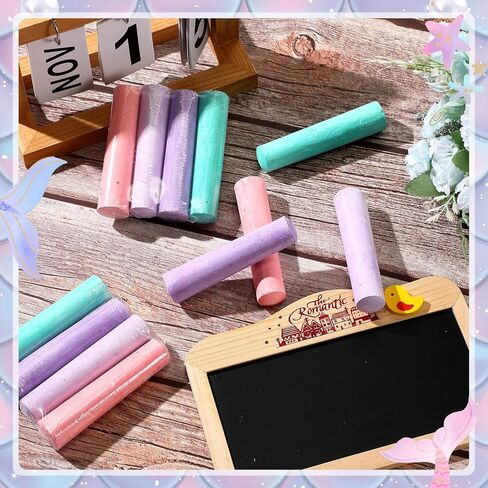 120 Pcs Sidewalk Chalks Set in 30 Count 4 Colors Non Toxic Jumbo Chalk for Party Gift Outdoor Art Play Painting(Red, Yellow, Blue, Fruit Green,Classic) in Kuwait