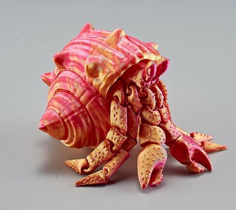 3D Printed Hermit Crab, Flexible Crystal Crab Toy for Adults with Anxiety or ADHD, 3D Printed Stuff Animal, Relaxing (Colorful) in Saudi Arabia
