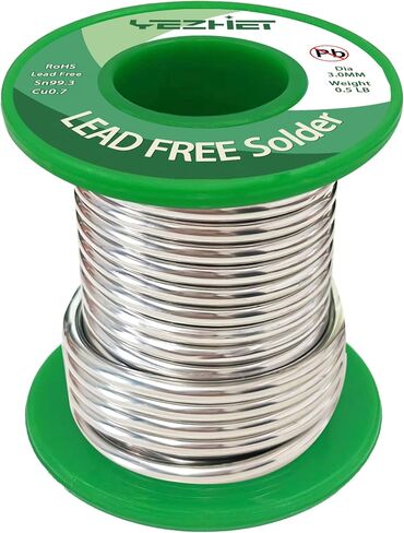 Lead-Free Solder (Sn99.3/Cu0.7) for Stained Glass, Copper Pipe & Jewelry Repair -0.5Lb Spool 3.0mm Diameter - RoHS Compliant in Saudi Arabia