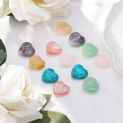 Thank You Gifts for Women Coworkers Thank You Staff Natural Healing Crystals and Heart Stones Set Bulk Inspirational Note Cards Office Ornaments (10) in Saudi Arabia