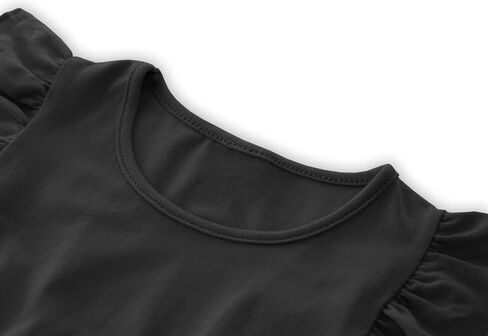 فستان توتو للفتيات من LYXIOF فستان صيفي كاجوال من التول بأكمام مكشكشة بلون موحد in Kuwait