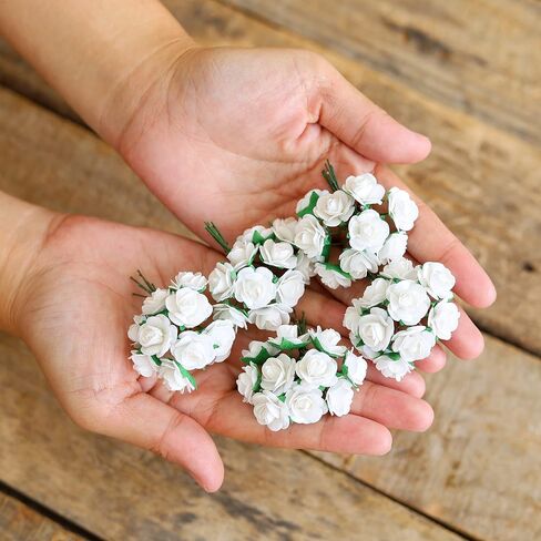 Handmade Mini Mulberry Paper Roses 18 mm Mulberry Paper Flowers Scrapbooking Wedding DIY Craft 50 pcs (Pink Tone) in Saudi Arabia