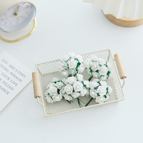 Handmade Mini Mulberry Paper Roses 18 mm Mulberry Paper Flowers Scrapbooking Wedding DIY Craft 50 pcs (Pink Tone) in Saudi Arabia