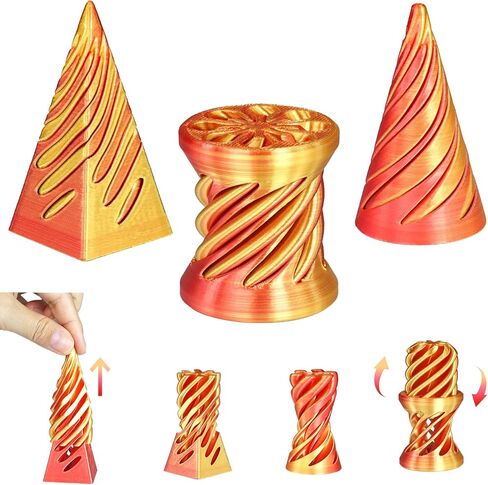 3 PCS Impossible Cone,Spiral Cone Fidget Toy,Impossible Pyramid Passthrough Sculpture,3D Printed Spiral Cone Fidget Toy,Desktop Decompression Toys, Gift,Birthday (Light Purple) in Saudi Arabia