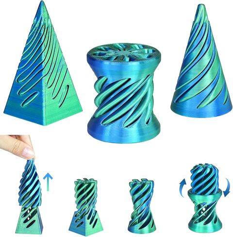 3 PCS Impossible Cone,Spiral Cone Fidget Toy,Impossible Pyramid Passthrough Sculpture,3D Printed Spiral Cone Fidget Toy,Desktop Decompression Toys, Gift,Birthday (Light Purple) in Saudi Arabia