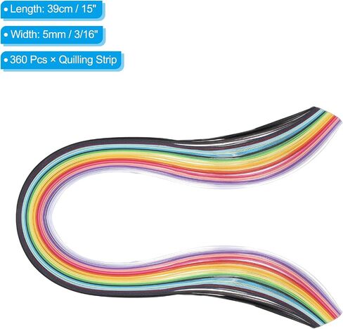 PATIKIL 360pcs Quilling Paper Strips Paper Flowers Quilling Kits 1/8"(3mm) Origami Paper for Adults Beginner Art Craft, 15"(39cm) 24 Colors in Saudi Arabia