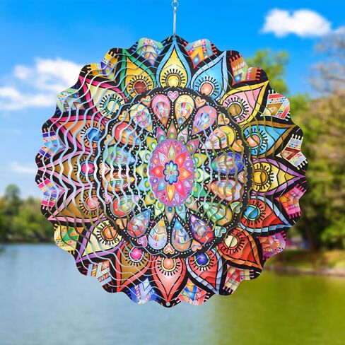 غليان ماندالا ماندالا ماندالا ثلاثية الأبعاد من الفولاذ المقاوم للصدأ قوس قزح العاكس الزخرفي الجهاز الداخلي في الهواء الطلق الفناء حديقة ديكور على غرار e in Kuwait