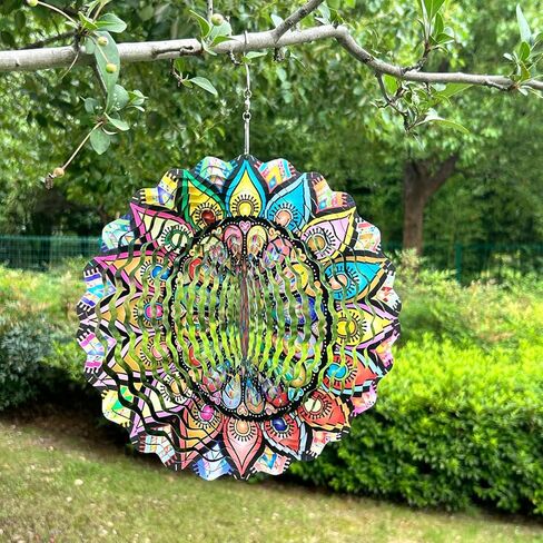 غليان ماندالا ماندالا ماندالا ثلاثية الأبعاد من الفولاذ المقاوم للصدأ قوس قزح العاكس الزخرفي الجهاز الداخلي في الهواء الطلق الفناء حديقة ديكور على غرار e in Kuwait