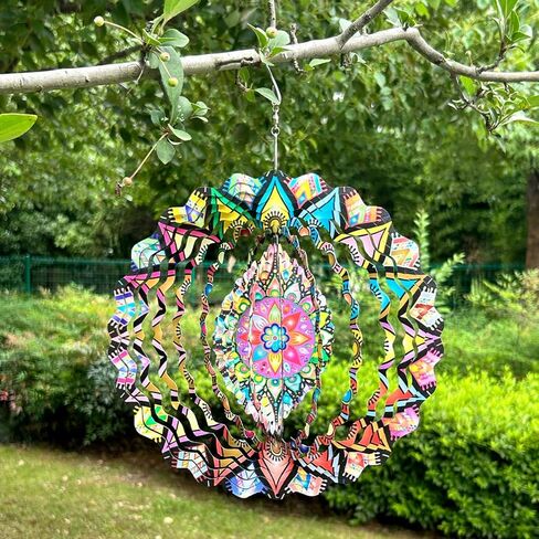 غليان ماندالا ماندالا ماندالا ثلاثية الأبعاد من الفولاذ المقاوم للصدأ قوس قزح العاكس الزخرفي الجهاز الداخلي في الهواء الطلق الفناء حديقة ديكور على غرار e in Kuwait