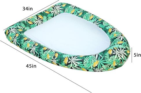 Inflatable Pool Float for Adults, Fabric Covered Pool Chair Lounger Float with Mesh Center for Pool Floating, Pool Hammock Float Recliner for Lake, Beach Floaties in Kuwait