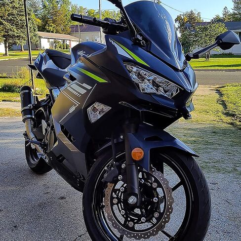 ل Ninja400 Ninja 250 EX400 الزجاج الأمامي Cooter منحرف الزجاج الأمامي للدراجات النارية الزجاج الأمامي مادة الكمبيوتر 2018 ~ 2023 (أسود) in Saudi Arabia