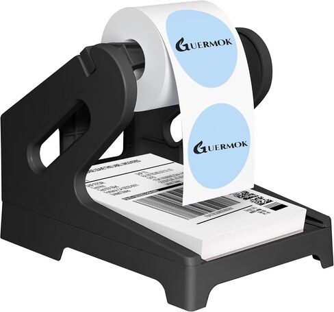 Guermok Thermal Shipping Label Holder for Rolls & Fan-Fold, Fragile Stickers for Shipping, Label Stand Desktop Printer Holder-Home Office Accessory Sticker Dispenser for Holographic (Purple) in Kuwait