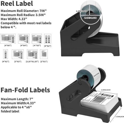 Guermok Thermal Shipping Label Holder for Rolls & Fan-Fold, Fragile Stickers for Shipping, Label Stand Desktop Printer Holder-Home Office Accessory Sticker Dispenser for Holographic (Purple) in Kuwait