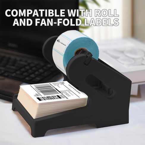 Guermok Thermal Shipping Label Holder for Rolls & Fan-Fold, Fragile Stickers for Shipping, Label Stand Desktop Printer Holder-Home Office Accessory Sticker Dispenser for Holographic (Purple) in Kuwait