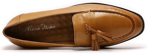 Mona flying Women's Leather Tassel Loafer Dress Casual Slip on Flat Work Shoes for Ladies in Saudi Arabia