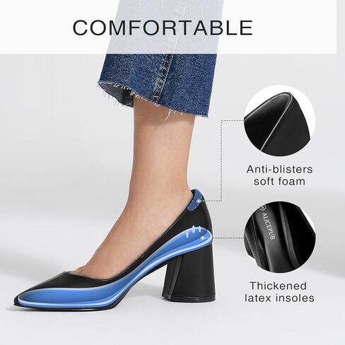 ALICEPUB Women's Closed Toe Heels Pumps Slingback Heels 2inch Chunky Block Heels Low Dress Shoes Comfortable Business Office Work Heels Wedding Shoes in Kuwait
