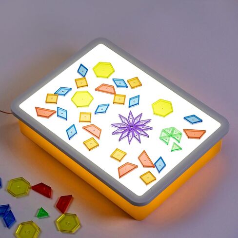 Odoorgames Bright LED Light Box - Light Table for Kids, Color & Light Discovery, Artistic Exploration and Creative Play (Blue，Lightbox Only) in Saudi Arabia