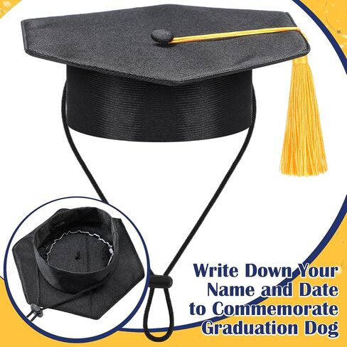 Geyoga Dog Graduation Cap and Gown 2025 Washable Dog Costume Set Puppy Black Graduation Hat with Tassel Pet Cat Holiday Party Costume Accessory(M) in Saudi Arabia