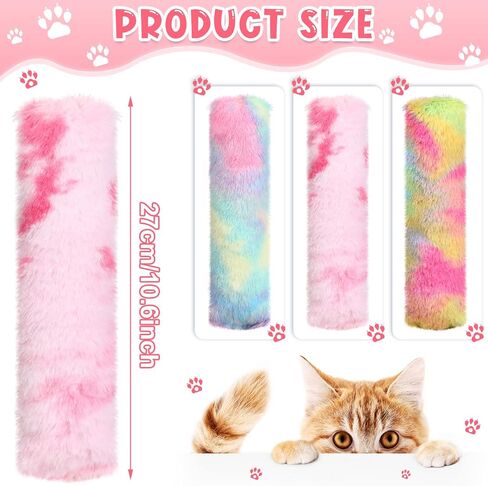 CIVANER 6 PCS 10.6 بوصة Cat Catnip Toys التفاعلية لعبة Kicker Toy Soft Plush Plush Pillow Sticks Histing Chasing Ericking Catnip Toy Indoor (Pink ، Blue ، Yellow ، Candy) in Kuwait