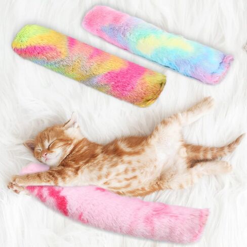 CIVANER 6 PCS 10.6 بوصة Cat Catnip Toys التفاعلية لعبة Kicker Toy Soft Plush Plush Pillow Sticks Histing Chasing Ericking Catnip Toy Indoor (Pink ، Blue ، Yellow ، Candy) in Kuwait