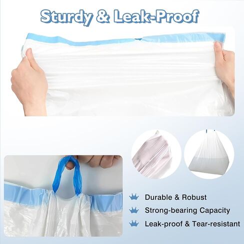 100 Count Self-Cleaning Cat Litter Box Liners Compatible With Automatic Cat Litter Box, Drawstring Heavy Duty Cat Litter Receptacles Bags Replacement Trash Bag -19" x 18" in Saudi Arabia