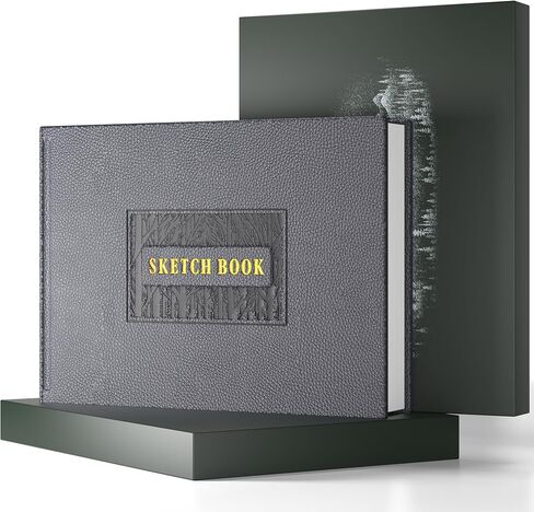 Cagie Hardcover Sketch Book for Drawing ، Paper Sketchbook 185 GSM ، 11.7 "× 8.9" كراسة رسم كبيرة مع كراسة رسم ورقية سميكة لرسم الفنانين ، محاصر للهدايا ، 60 ورقة ، براون in Kuwait