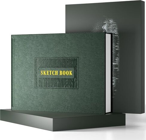 Cagie Hardcover Sketch Book for Drawing ، Paper Sketchbook 185 GSM ، 11.7 "× 8.9" كراسة رسم كبيرة مع كراسة رسم ورقية سميكة لرسم الفنانين ، محاصر للهدايا ، 60 ورقة ، براون in Kuwait