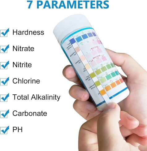 Ammonia Test Strips for Fish Tank: 100 Count Aquarium Ammonia Test Strips for Saltwater & Freshwater Aquariums & Ponds – Ammonia Test Kit with Test Tube Thermometer Stick in Saudi Arabia