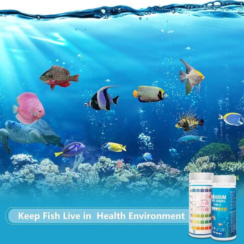 Ammonia Test Strips for Fish Tank: 100 Count Aquarium Ammonia Test Strips for Saltwater & Freshwater Aquariums & Ponds – Ammonia Test Kit with Test Tube Thermometer Stick in Saudi Arabia