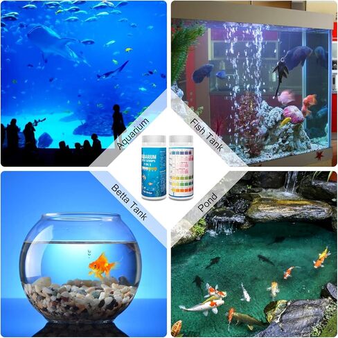 Ammonia Test Strips for Fish Tank: 100 Count Aquarium Ammonia Test Strips for Saltwater & Freshwater Aquariums & Ponds – Ammonia Test Kit with Test Tube Thermometer Stick in Saudi Arabia