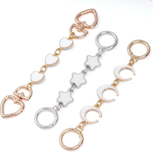 Pistha 3 PCS Bag Extender Chain Moon Star Heart Purse Strap Extender for Handbags Schoolbag Purse Making Supplies in Saudi Arabia