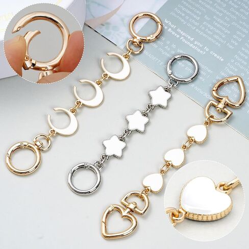 Pistha 3 PCS Bag Extender Chain Moon Star Heart Purse Strap Extender for Handbags Schoolbag Purse Making Supplies in Saudi Arabia