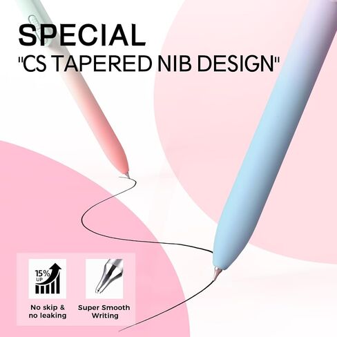 8pc Gel Pens 0.7mm Black Ink Medium Tip - Fast-Dry, No Bleed, Gradient Colors for Office & School in Saudi Arabia